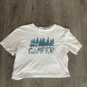 Happy Camper Crop T-Shirt Size Medium In Great Condition